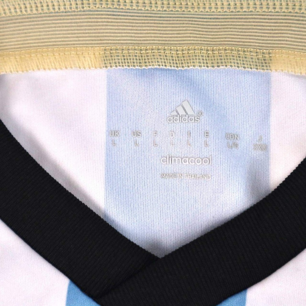 Adidas Argentina Home Jersey Blue White Striped Mens Large L 2014 World Cup - Picture 4 of 6